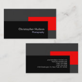 Carte de visite de la photographie rouge noir gris (Devant / Derrière)