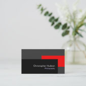 Carte de visite de la photographie rouge noir gris (Debout devant)