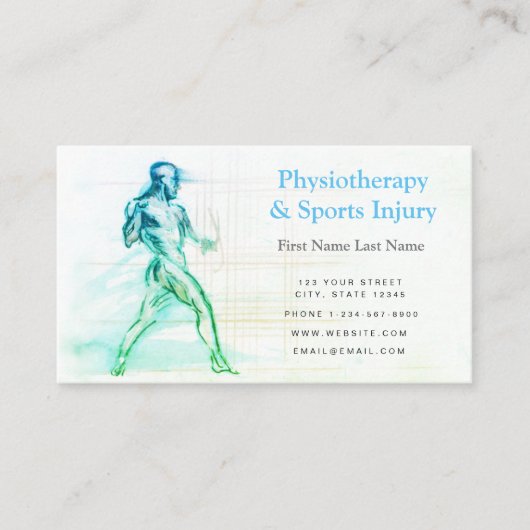 Carte de visite de la physiothérapie et des blessu (Devant)