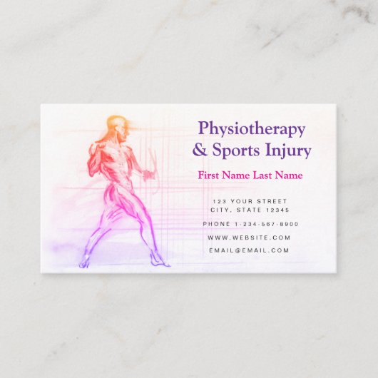 Carte de visite de la physiothérapie et des blessu (Devant)