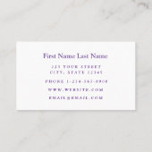 Carte de visite de la physiothérapie et des blessu (Dos)