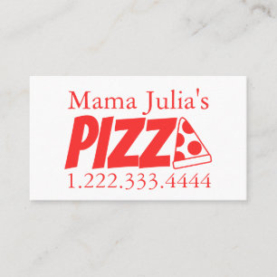 Carte de visite de la Pizzeria Red Banger