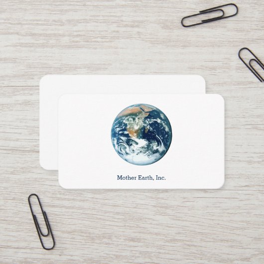 Carte de visite de la planète Terre (Devant/Arrière en situation)