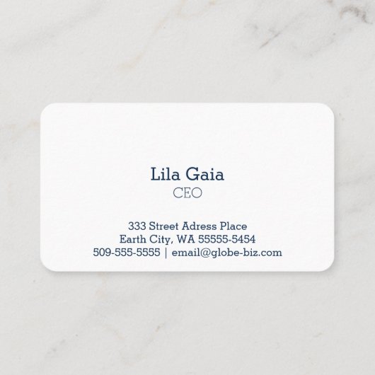 Carte de visite de la planète Terre (Dos)