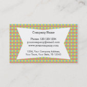 Carte de visite de la plaque Dazzle Check (Dos)