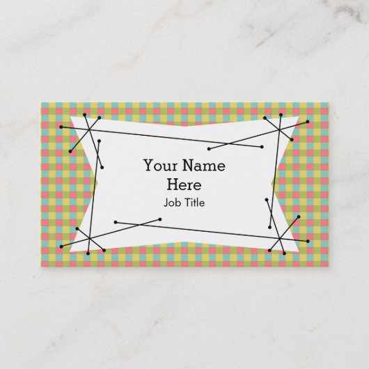Carte de visite de la plaque Dazzle Check (Devant)