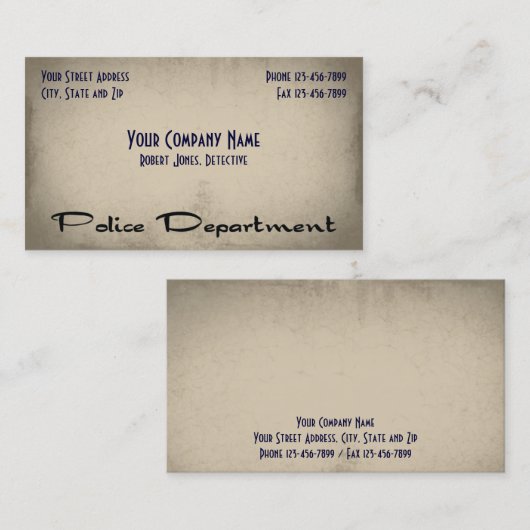 Carte de visite de la police (Devant / Derrière)
