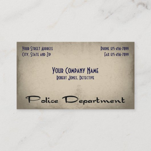 Carte de visite de la police (Devant)