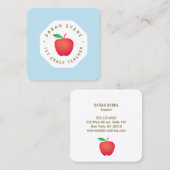 Carte de visite de la pomme rouge enseignant (Devant / Derrière)