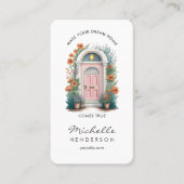 Carte de visite de la porte rose pastel du moniteu (Devant)