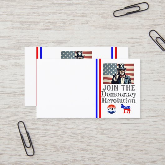 Carte de visite de la révolution démocratique (Devant/Arrière en situation)