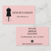 Carte de visite de la robe de couture (Devant / Derrière)