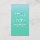 Carte de visite de la robe de créatrice de mode Aq (Dos)