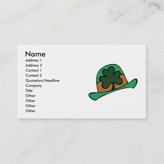 Carte de visite de la Saint-Patrick (Devant)