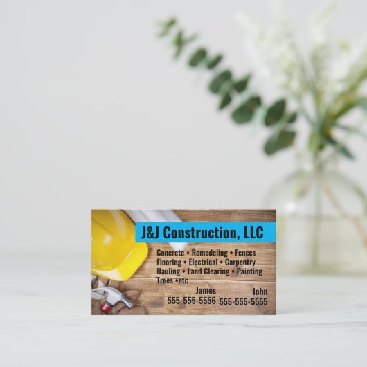 Carte de visite de la société de construction (Debout devant)