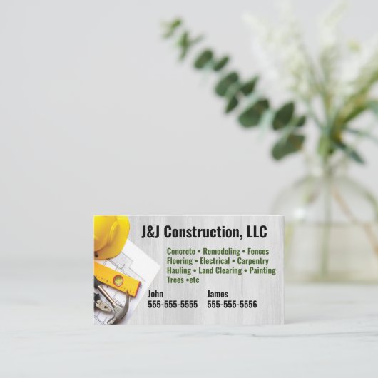 Carte de visite de la société de construction (Debout devant)