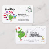 Carte de visite de la société de thé personnalisé (Devant / Derrière)