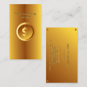 Carte de visite de la solution Gold Money Sign Acc (Devant / Derrière)
