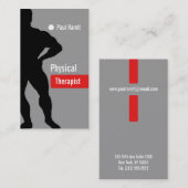 Carte de visite de la thérapie physique Red Grey (Devant / Derrière)