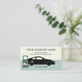 Carte de visite de la vente de voitures vert moder (Debout devant)