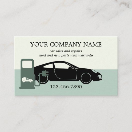 Carte de visite de la vente de voitures vert moder (Devant)