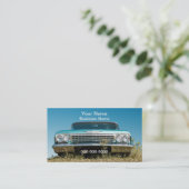 Carte de visite de la vieille voiture (Debout devant)