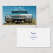 Carte de visite de la vieille voiture (Devant / Derrière)