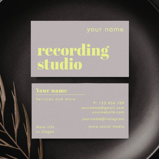 Carte de visite de label de studio d'enregistremen