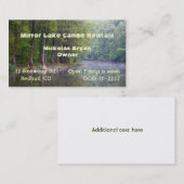 Carte de visite de lac forest (Devant / Derrière)