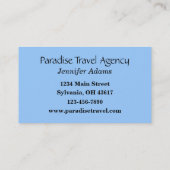 Carte de visite de l'agence de voyage (Dos)