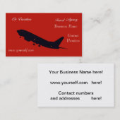 Carte de visite de l'agence de voyage (Devant / Derrière)