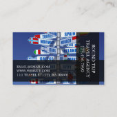 Carte de visite de l'agence de voyages moderne (Dos)