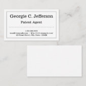 Carte de visite de l'agent de brevets propre et si (Devant / Derrière)
