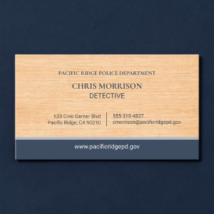 Carte de visite de l'agent de police détective Woo