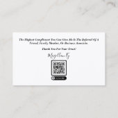 Carte de visite de l'agent de prêt (Dos)