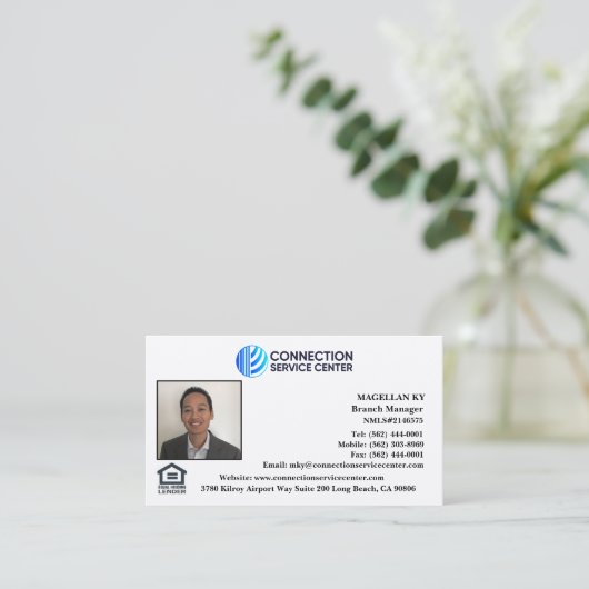 Carte de visite de l'agent de prêt (Debout devant)