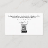 Carte de visite de l'agent de prêt (Dos)