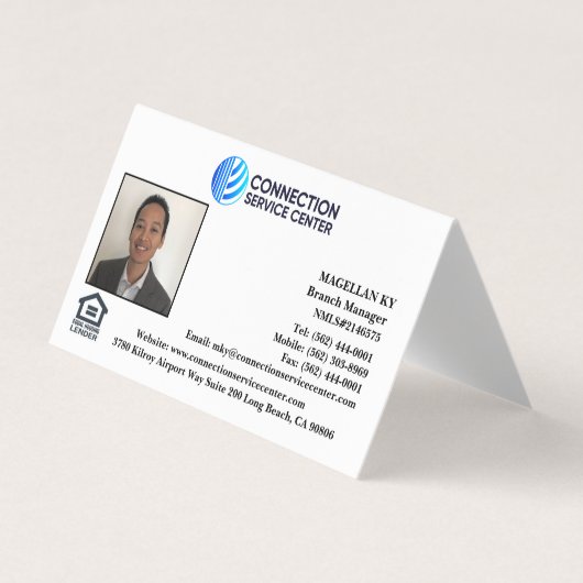 Carte de visite de l'agent de prêt (Devant)