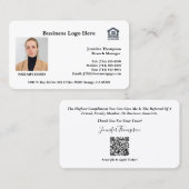Carte de visite de l'agent de prêt (Devant / Derrière)