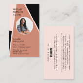 Carte de visite de l'agent de signature de notaire (Devant / Derrière)