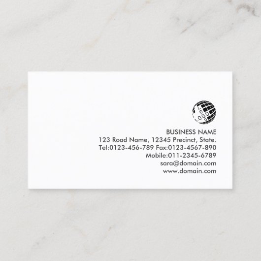 Carte de visite de l'agent de talent (Dos)