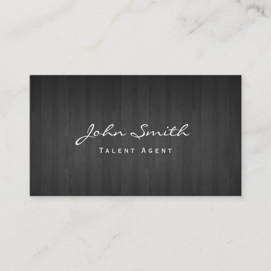 Carte de visite de l'agent de talent en bois foncé (Devant)