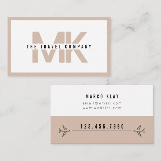 Carte de visite de l'agent de voyage (Devant / Derrière)