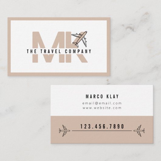 Carte de visite de l'agent de voyage (Devant / Derrière)