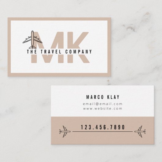 Carte de visite de l'agent de voyage (Devant / Derrière)