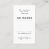 Carte de visite de l'agent de voyage (Dos)