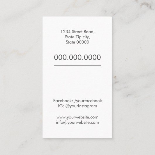 Carte de visite de l'agent de voyage (Dos)