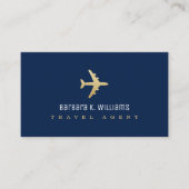 Carte de visite de l'agent de voyage avec avion en (Devant)
