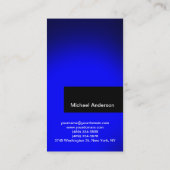 Carte de visite de l'agent de voyage Black Blue (Dos)