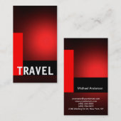 Carte de visite de l'agent de voyage Black Red (Devant / Derrière)